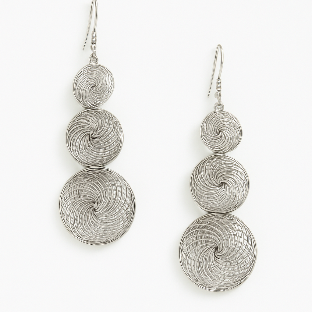 Elegant Twist Silver Drop Earrings Garud Wear