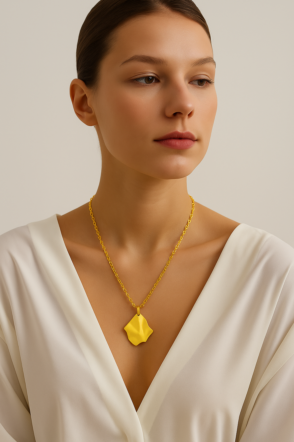 Golden Ember Beaten Brass Necklace Garud Wear