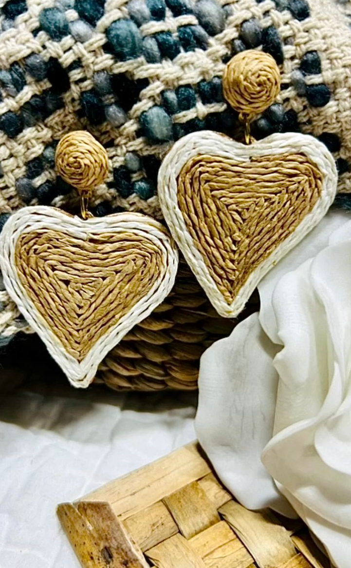 Heart Jute Earrings - Garud Wear