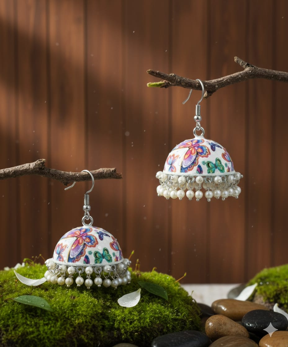 ColorSplash Hand-Painted Lightweight Jhumkas Garud Wear