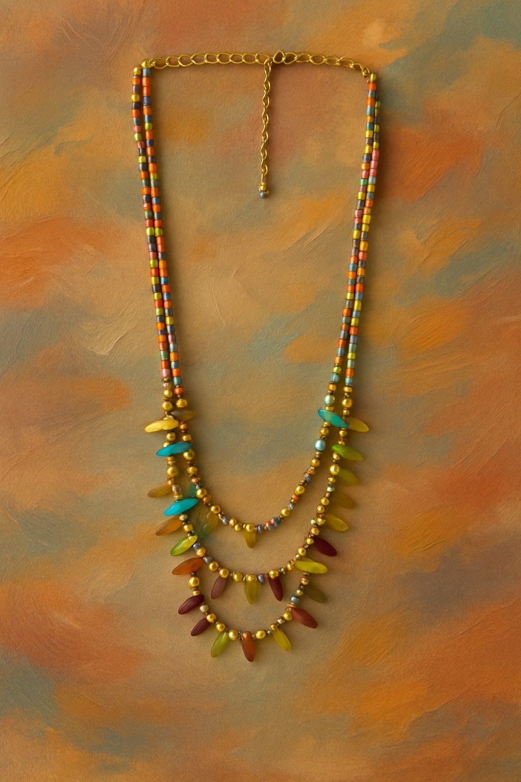 Radiant Harmony Multicolour Beaded Necklace Garud Wear