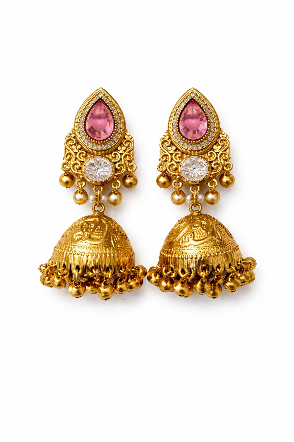 Golden Blossom Jhumka Garud Wear