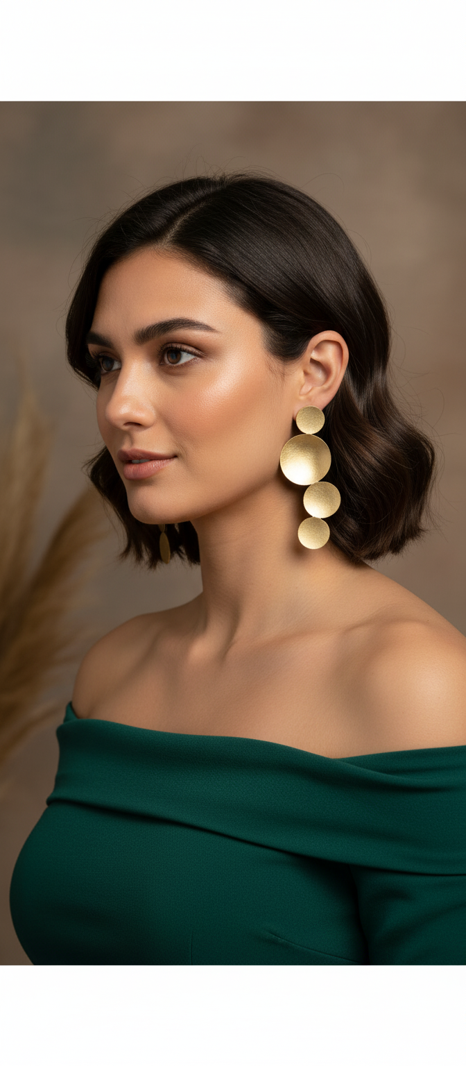 Golden Halo Drop Earrings Garud Wear