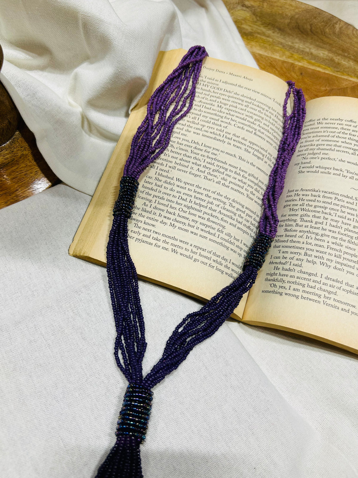 Purple Long Necklace Guiyaa Jewels