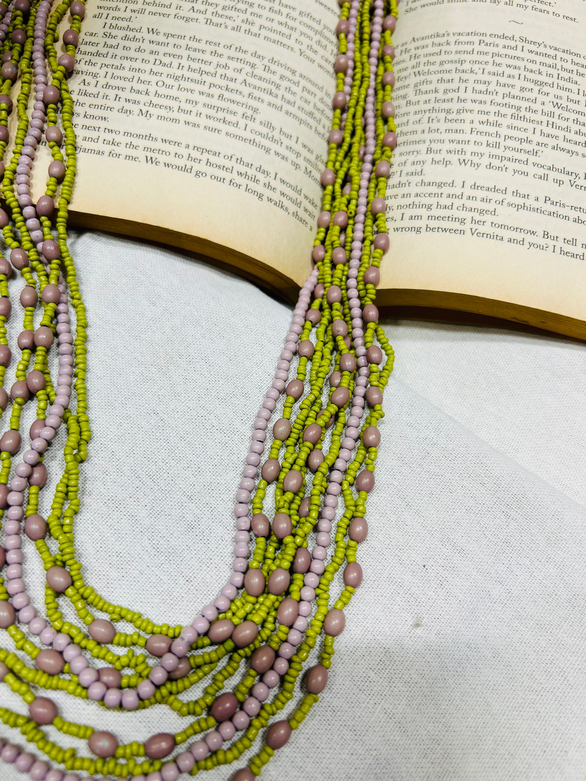 Green Pink Necklace Guiyaa Jewels
