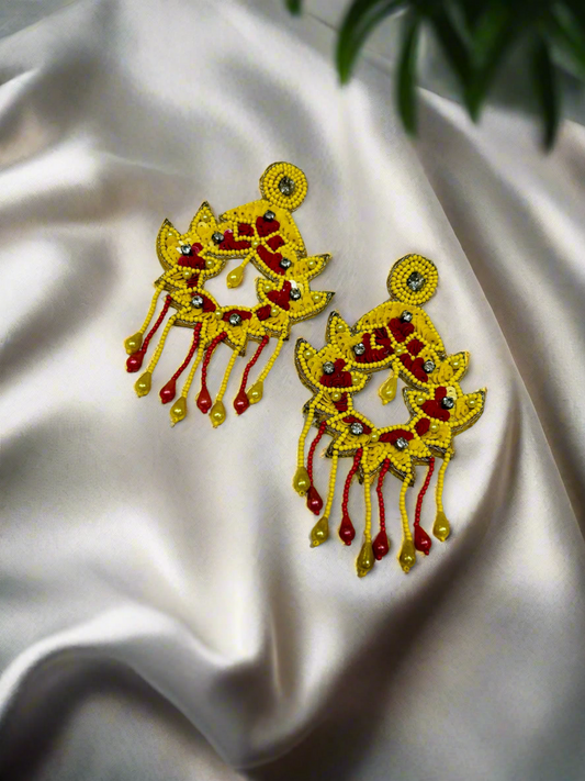 Floral Vibrant Earrings - Garud Wear