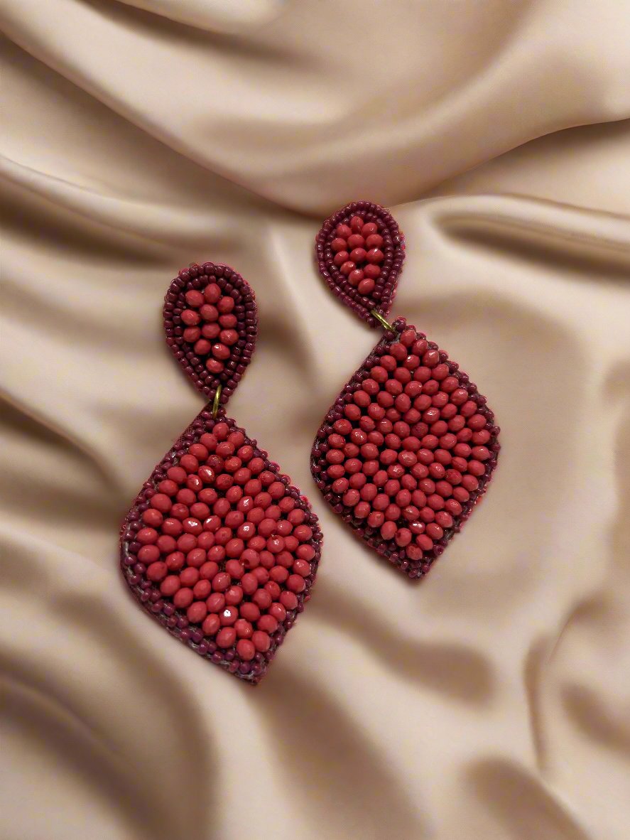 Ruby Leaf Earrings - Garud Wear