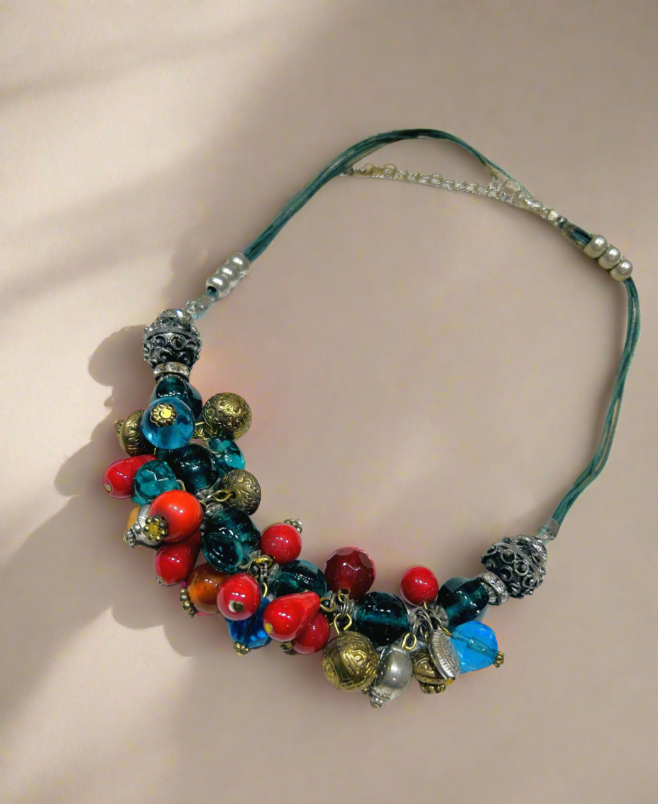 Multi Glossy Beads Necklace - Garud Wear