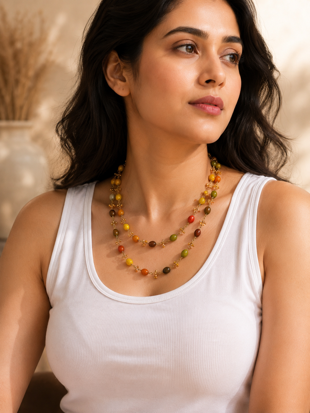 Long Multicolour Necklace Garud Wear