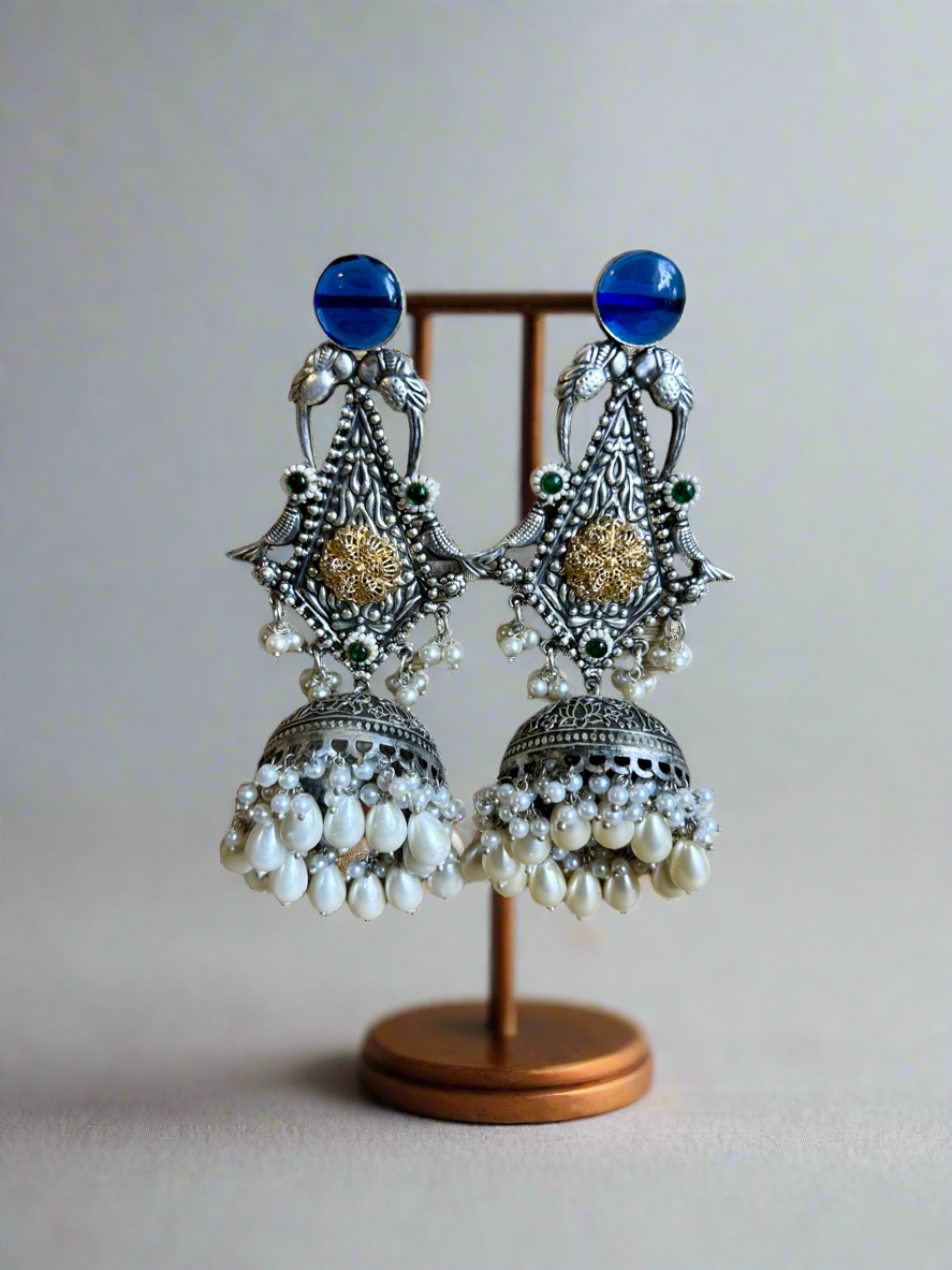 Indigo Bliss Jhumka - Garud Wear