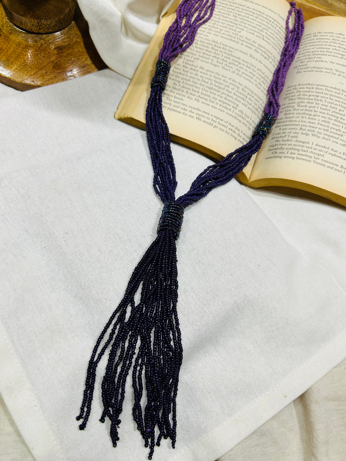 Purple Long Necklace Guiyaa Jewels