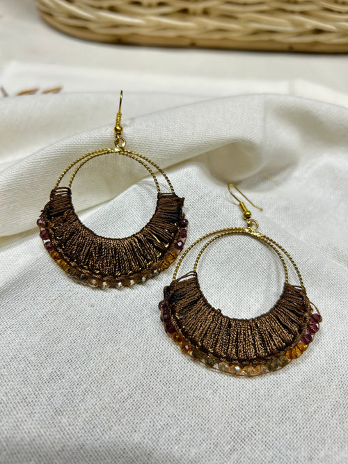 Brown Elegant Earrings - Garud Wear
