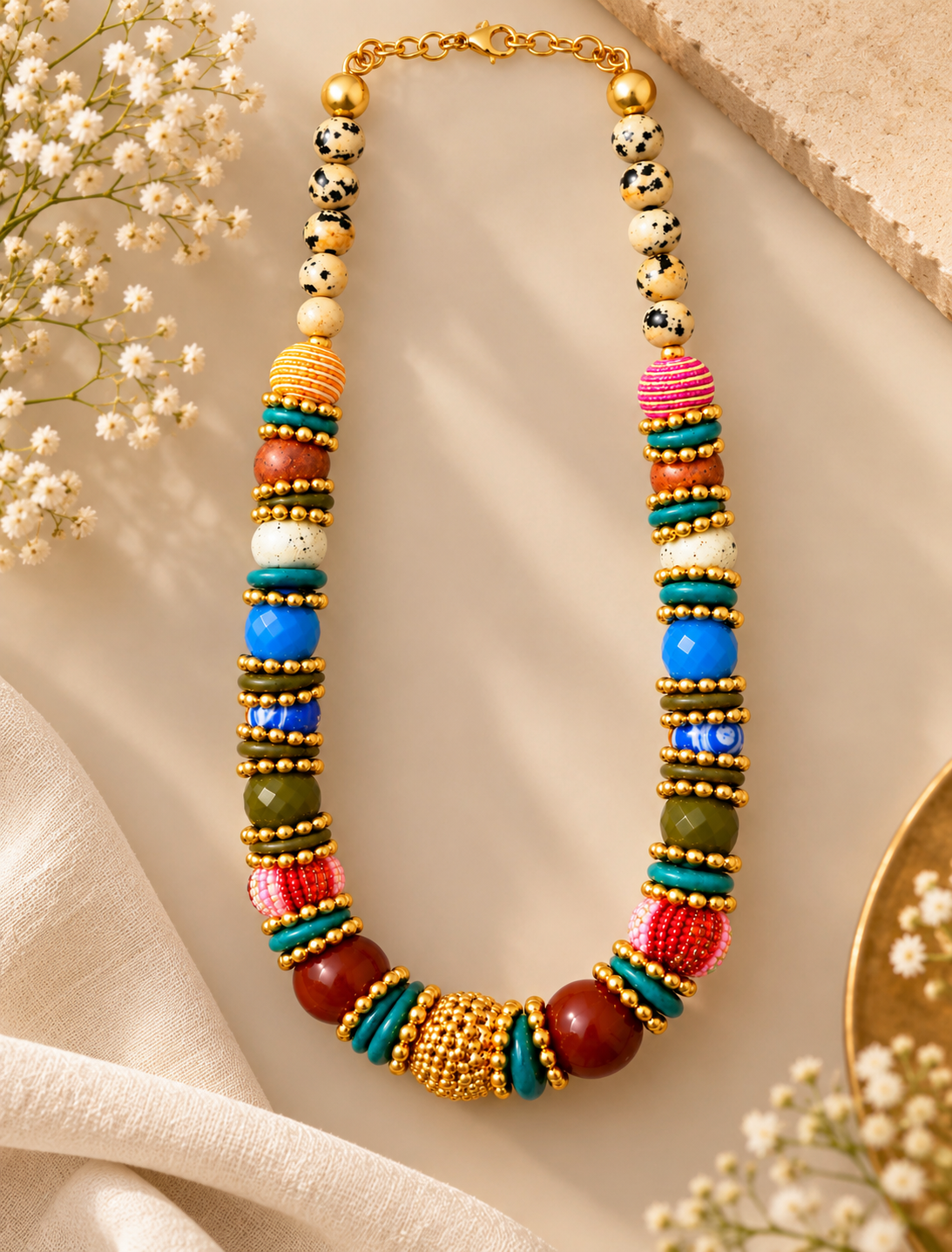 Round Beaded Necklace Garud Wear