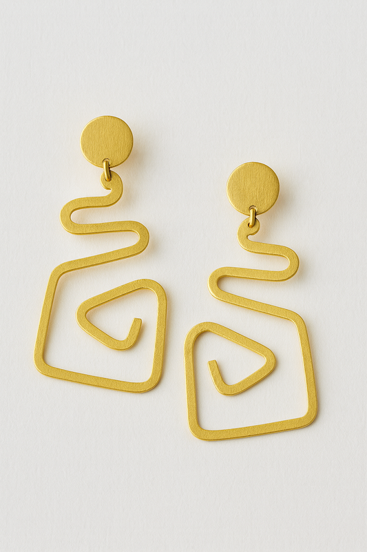 Golden Spiral Elegance Earrings Garud Wear