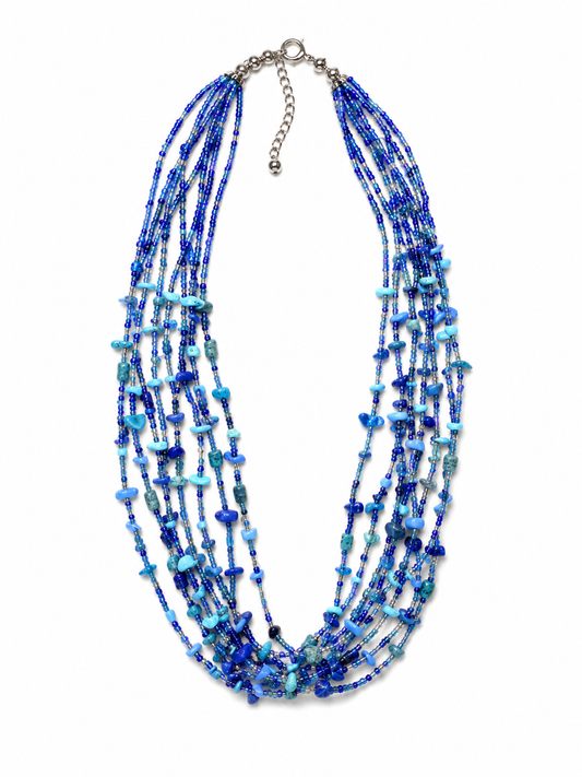 Handcrafted Blue Shell Necklace Garud Wear