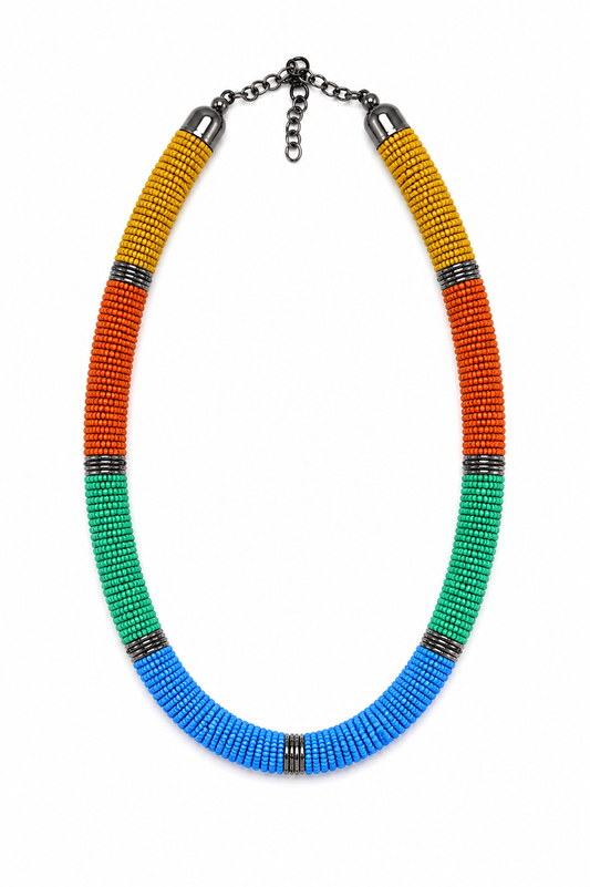 Multicolour Bead Handmade Necklace Garud Wear