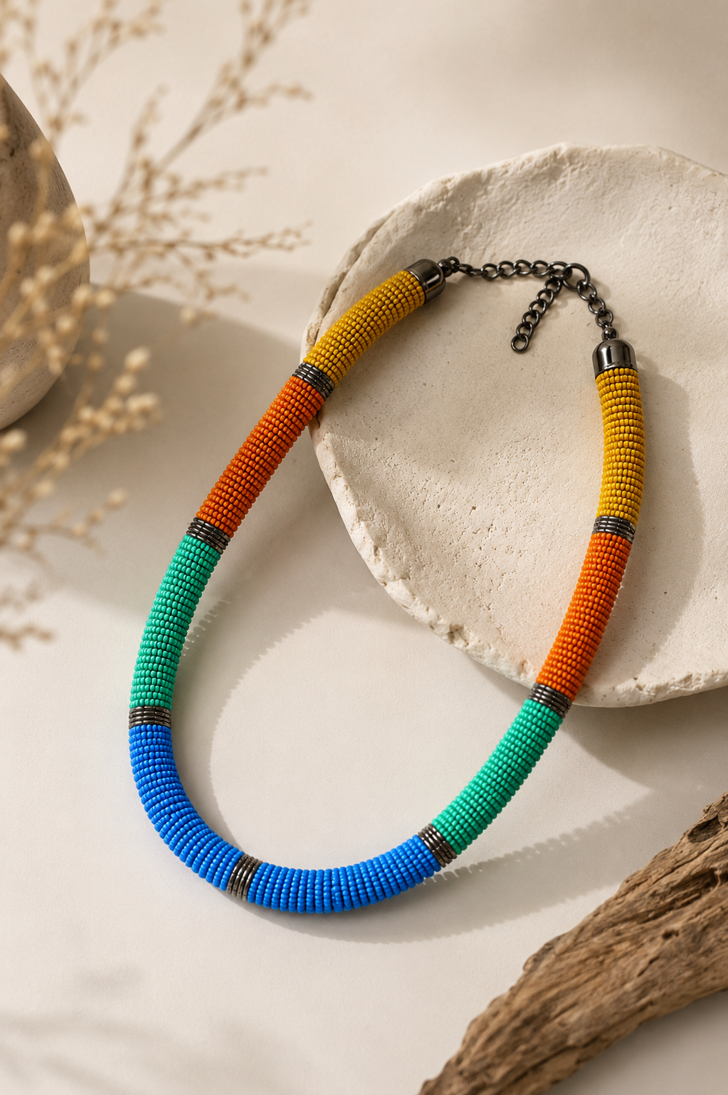 Multicolour Bead Handmade Necklace Garud Wear