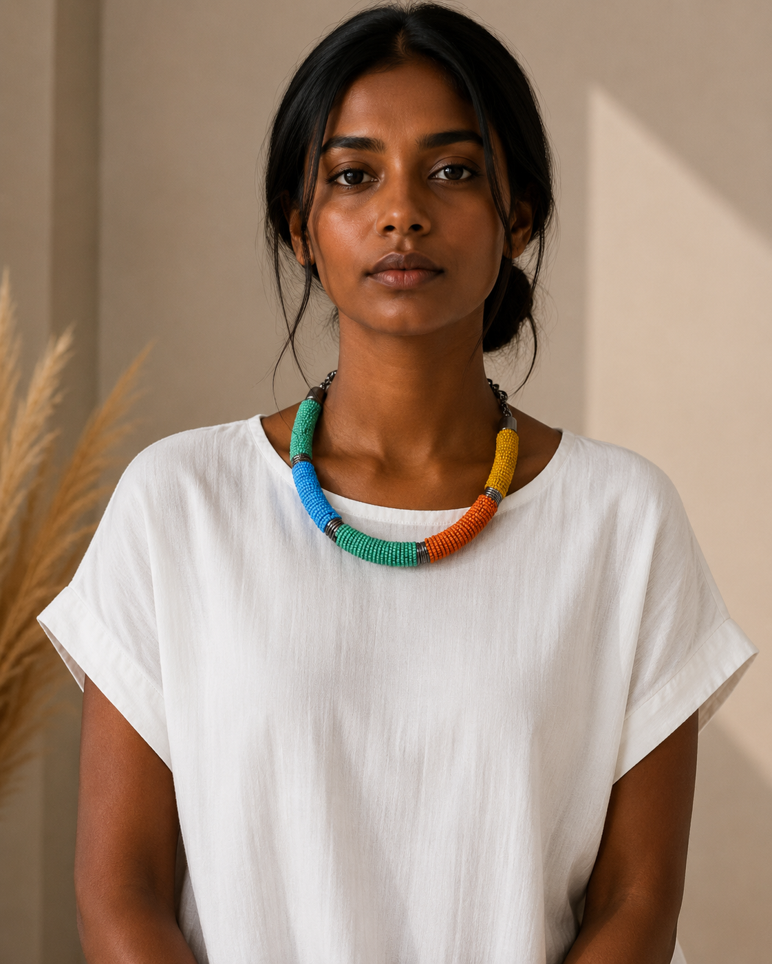 Multicolour Bead Handmade Necklace Garud Wear