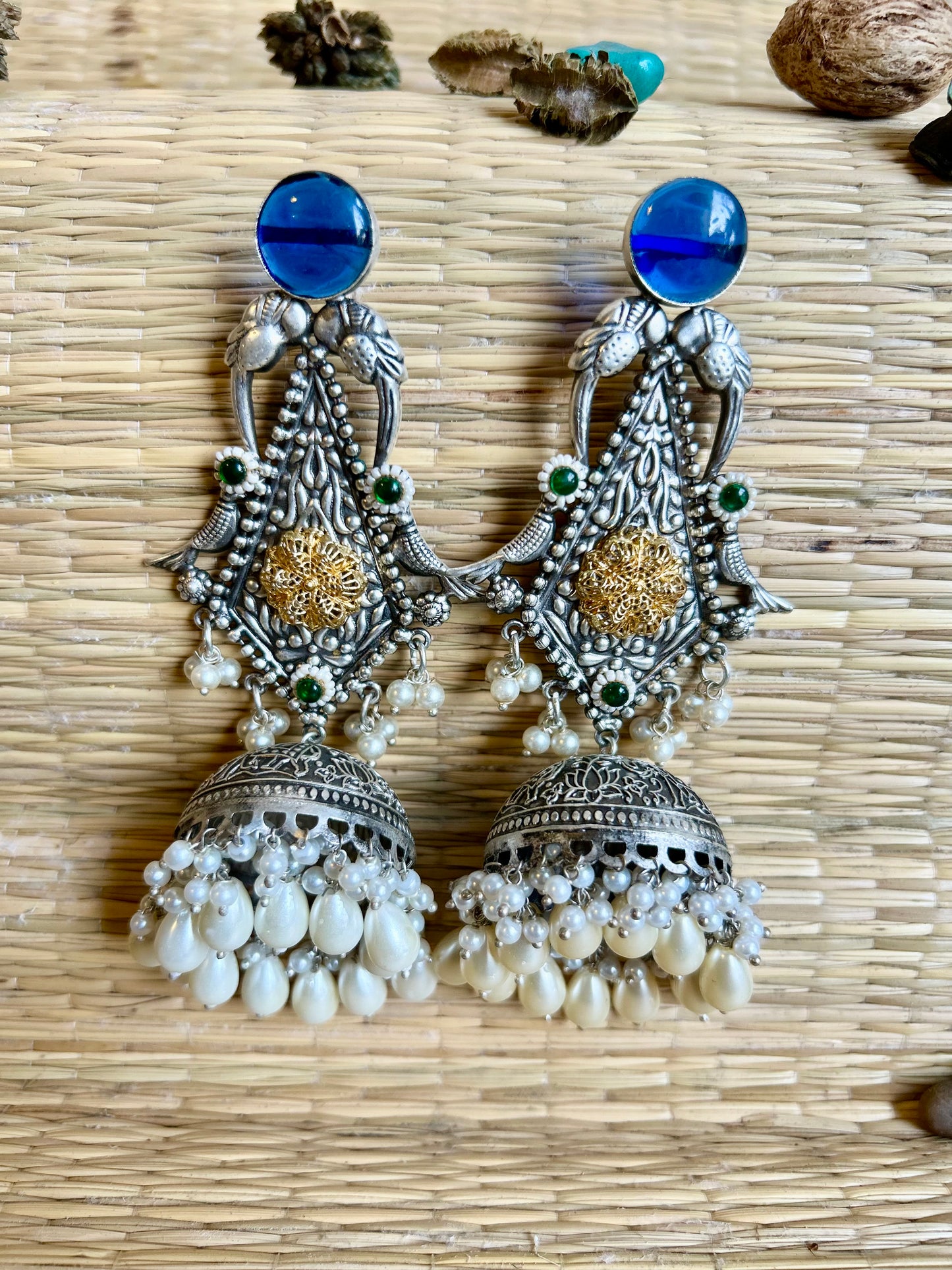 Indigo Bliss Jhumka - Garud Wear