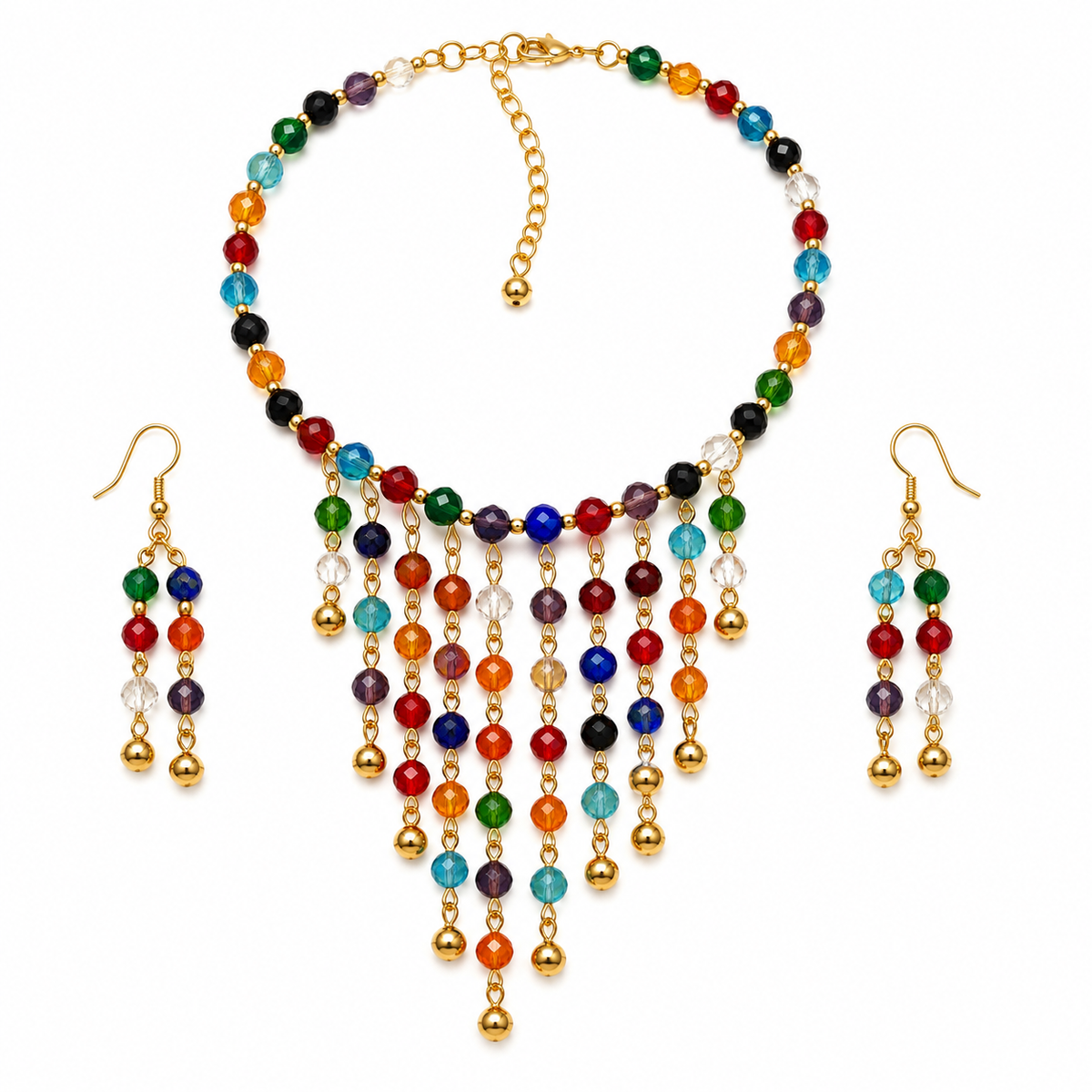 Multicolour String Necklace Garud Wear