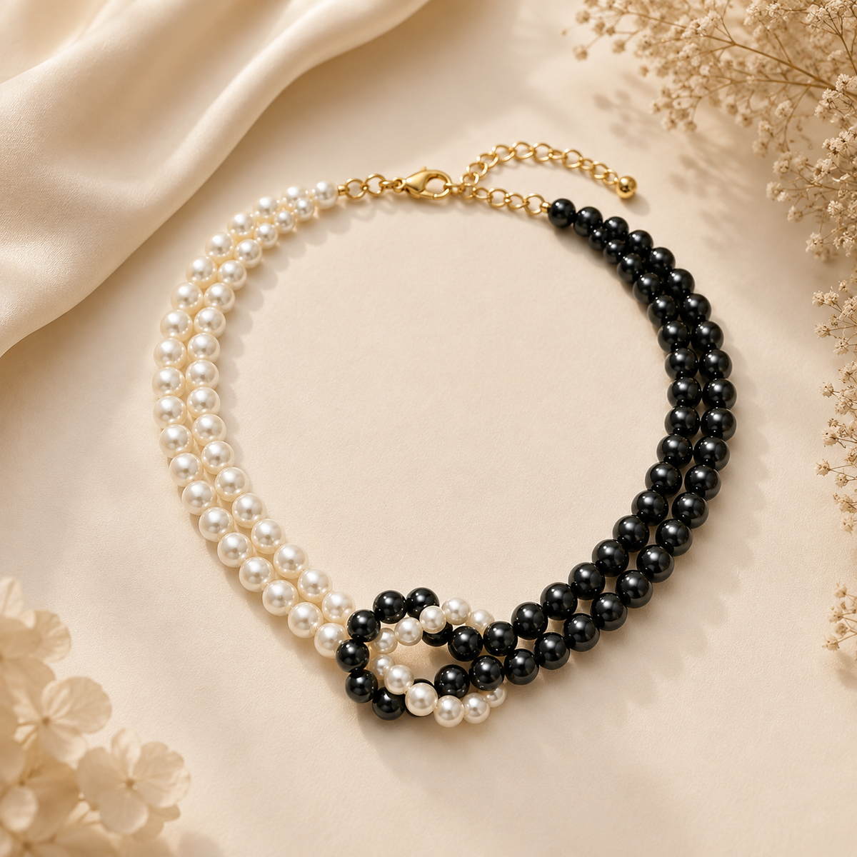 Black-White Pearl Necklace Garud Wear