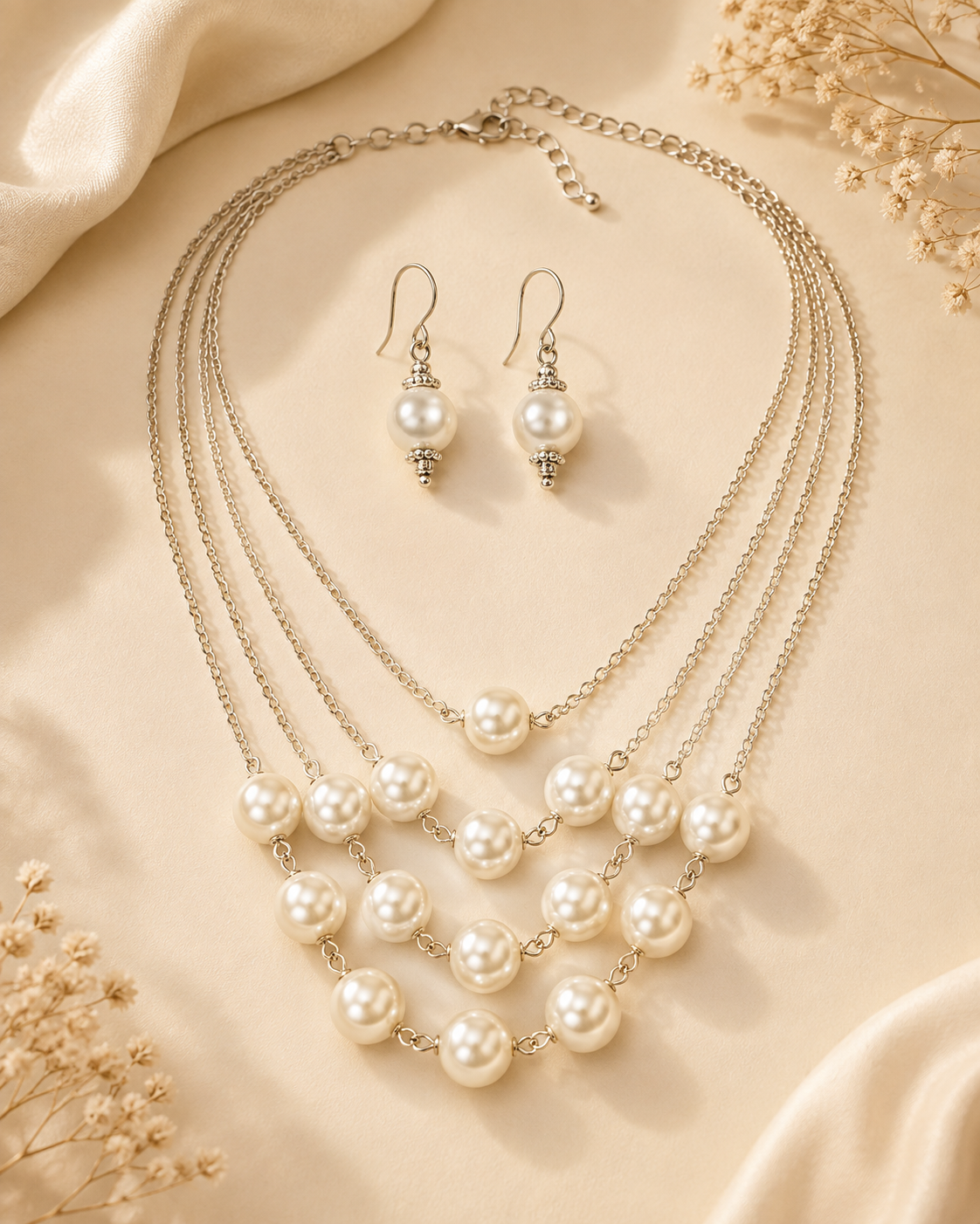Multi-Layer Pearl Necklace Garud Wear