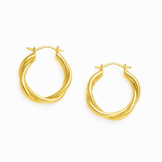 Golden Twist Hoops Garud Wear