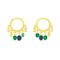 Elegant Radiance Multi-Color Gold Earrings Garud Wear