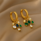 Elegant Radiance Multi-Color Gold Earrings Garud Wear