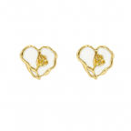 Golden Rose Heart Earrings Garud Wear