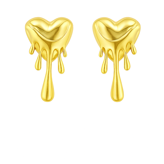 Golden Glow Heart Earrings Garud Wear