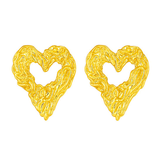 Golden Heart Glow Earrings Garud Wear
