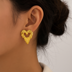 Golden Heart Glow Earrings Garud Wear