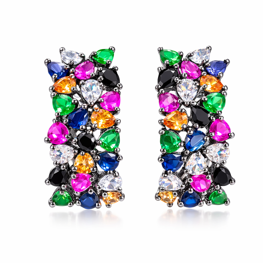 Multicolored gemstone earrings Garud Wear