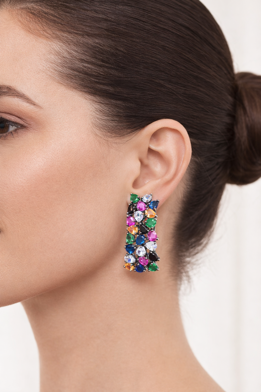 Multicolored gemstone earrings Garud Wear