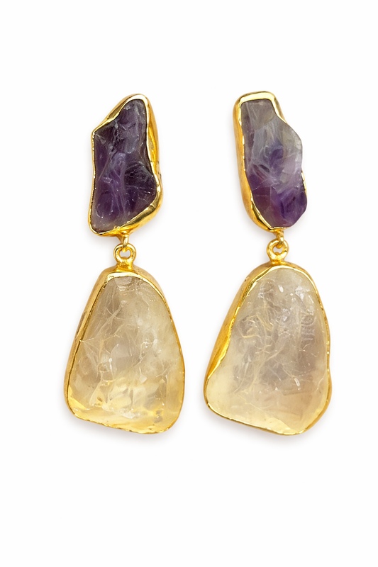 Dual Tone Gemstone Dangles Garud Wear