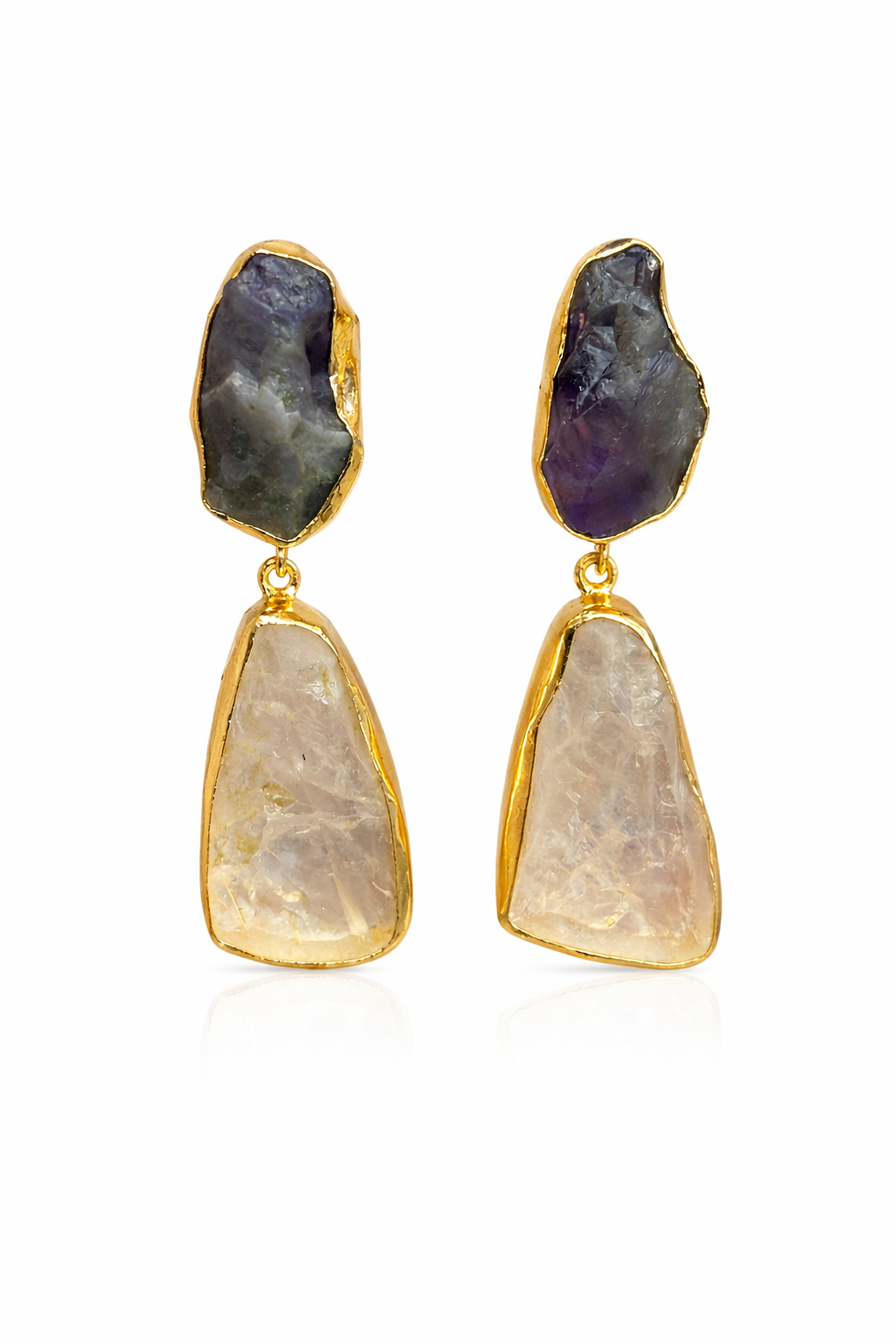 Amara Raw Gemstone Drop Earrings Garud Wear