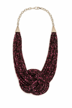 The Purple Elegance Handmade Beaded Necklace Garud Wear