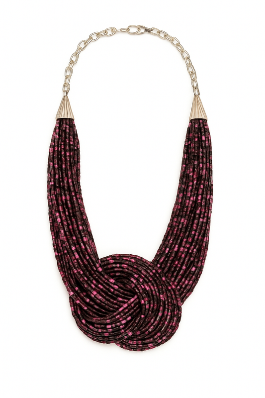 The Purple Elegance Handmade Beaded Necklace Garud Wear