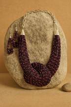 The Purple Elegance Handmade Beaded Necklace Garud Wear