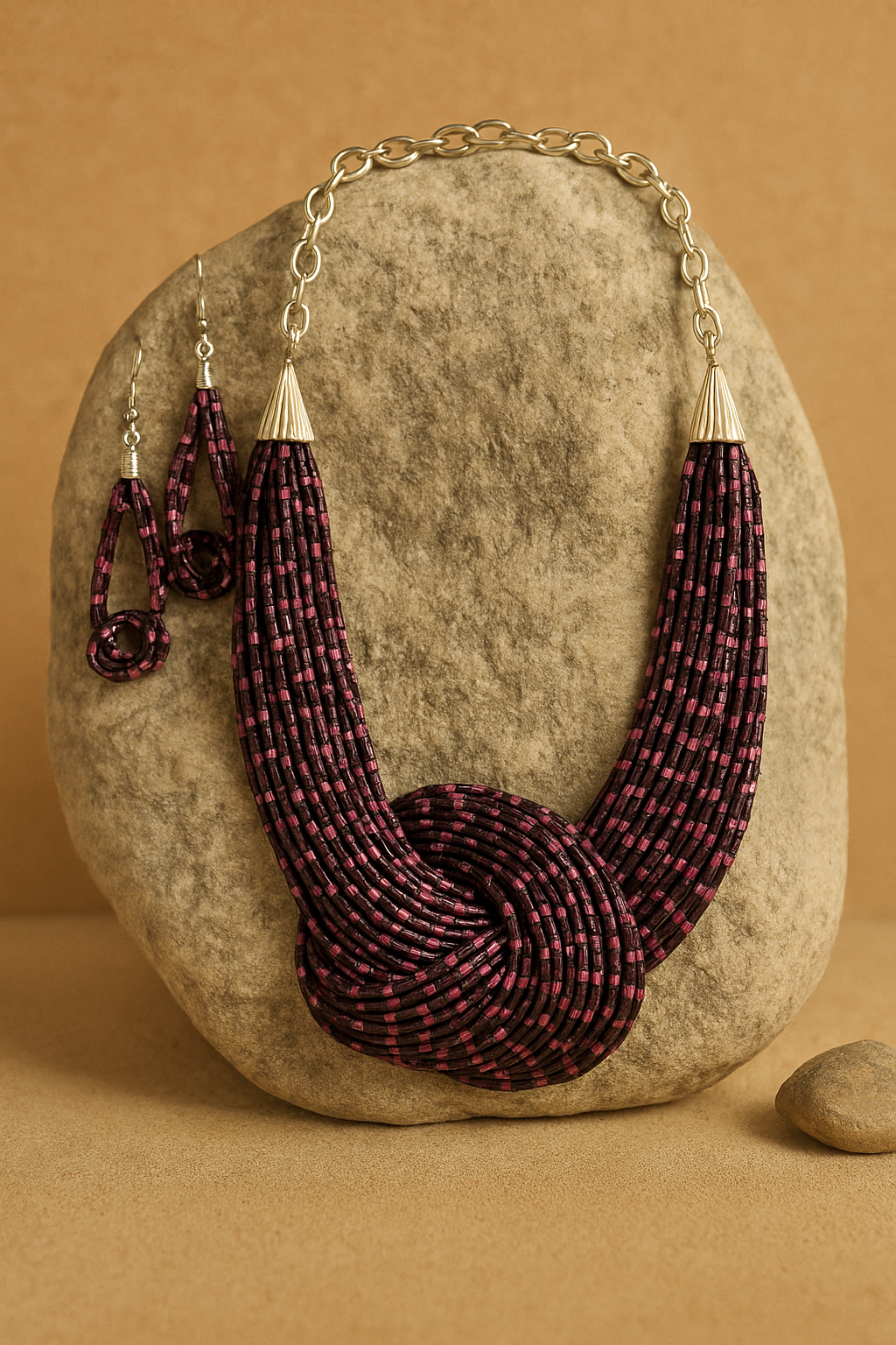 The Purple Elegance Handmade Beaded Necklace Garud Wear