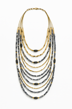Elegant Shadow 14-Layer Beaded Necklace Garud Wear