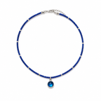 Handcrafted blue beaded necklace Garud Wear