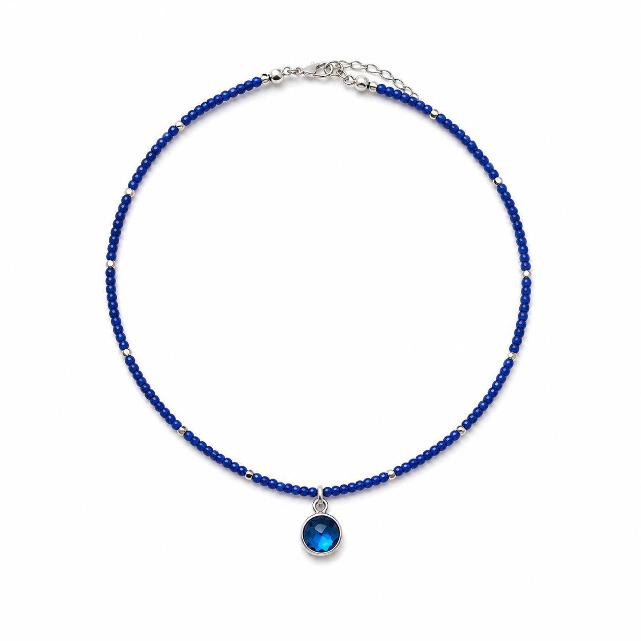 Handcrafted blue beaded necklace Garud Wear