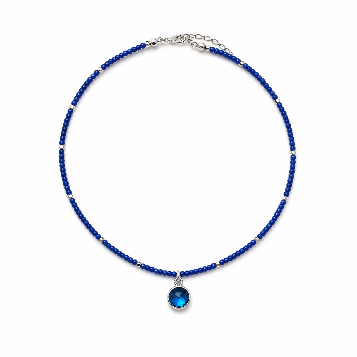 Handcrafted blue beaded necklace Garud Wear