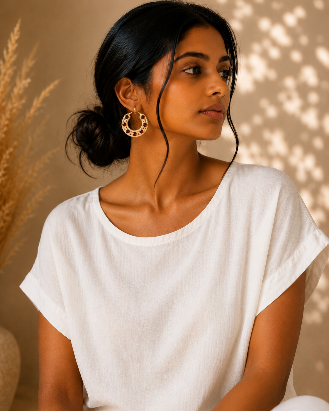 Soft Brown Lightweight earrings Garud Wear