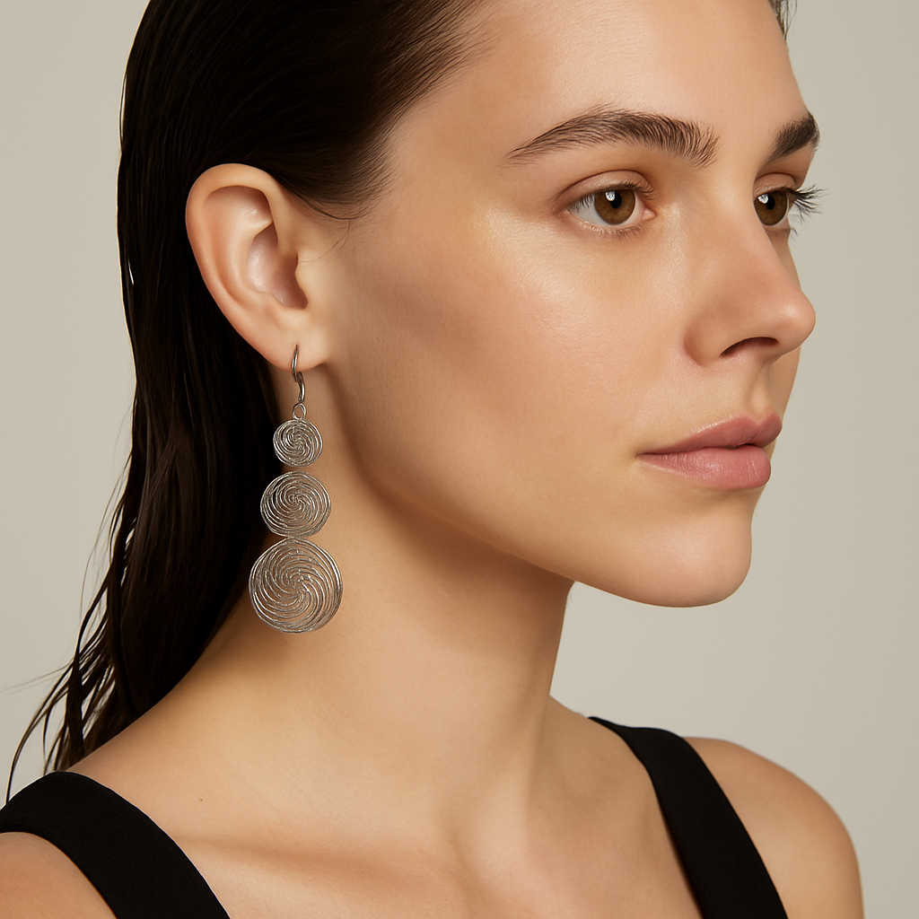 Elegant Twist Silver Drop Earrings Garud Wear