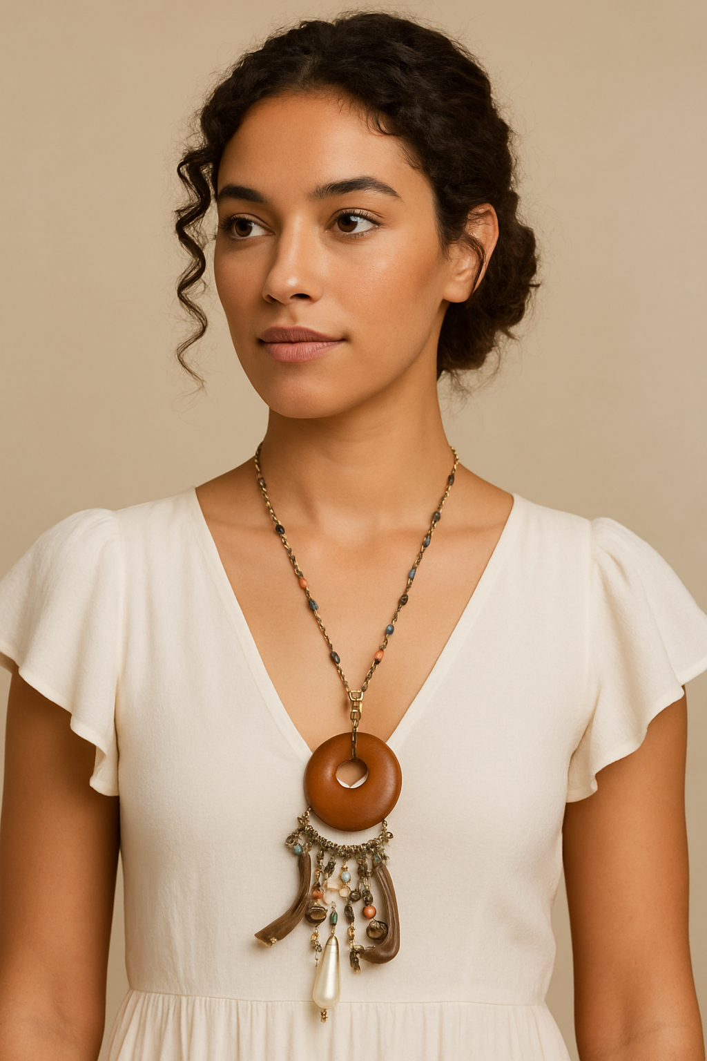 Wood charm necklace Garud Wear