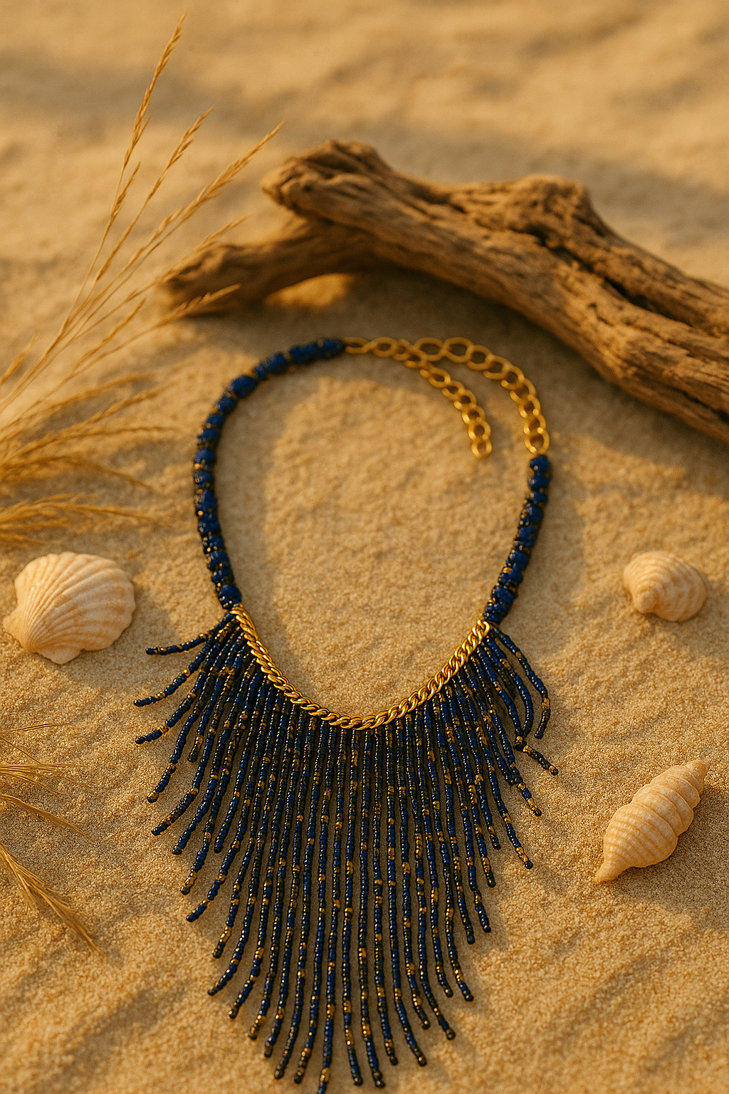 Midnight Elegance Beaded Necklace Garud Wear
