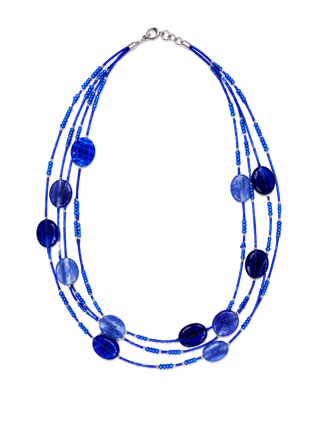 Handcrafted blue glass beaded necklace Garud Wear